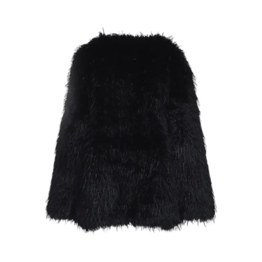 Shaggy Fur Crew Neck Pullover