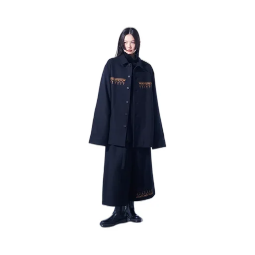 Compressed Jersey Ethnic Embroidered Wrap Pants