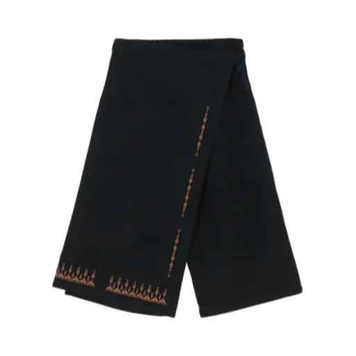 Compressed Jersey Ethnic Embroidered Wrap Pants