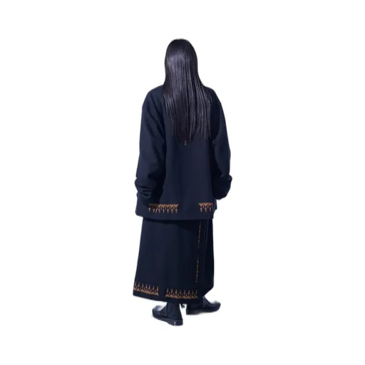Compressed Jersey Ethnic Embroidered Blouson