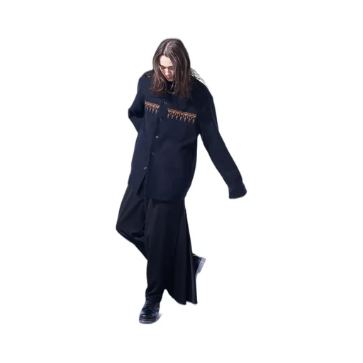 Compressed Jersey Ethnic Embroidered Wrap Pants