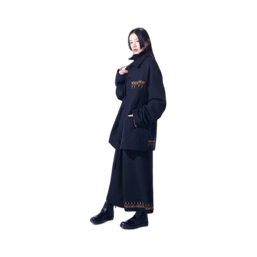 Compressed Jersey Ethnic Embroidered Wrap Pants