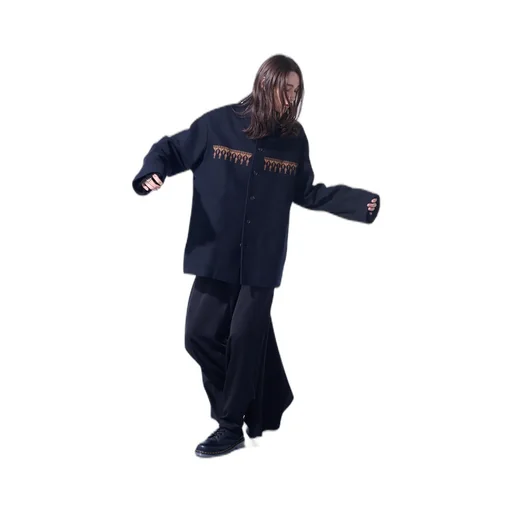 Compressed Jersey Ethnic Embroidered Blouson