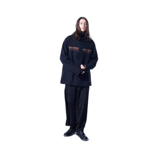 Compressed Jersey Ethnic Embroidered Blouson