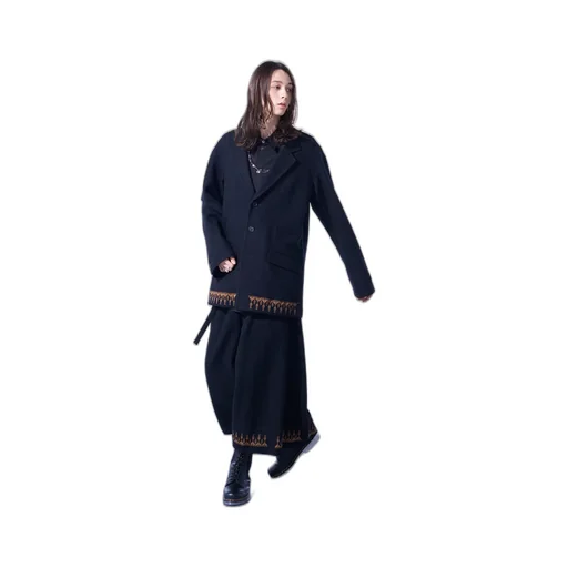 Compressed Jersey Ethnic Embroidered Wrap Pants