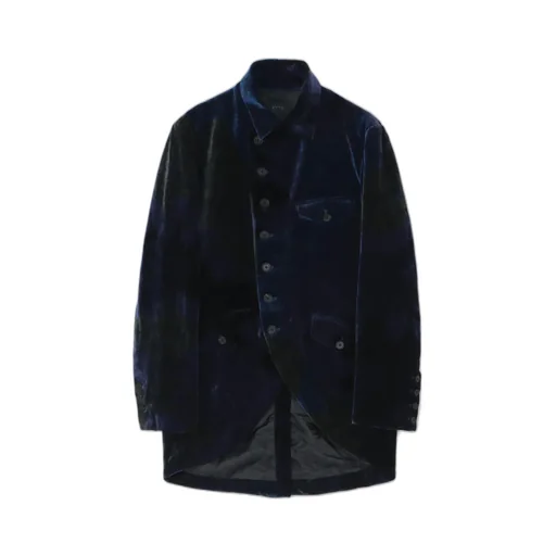 Tie-Dye Velvet Semi-Double-Breasted Jacket