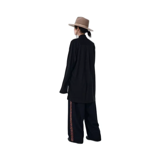 Flannel + Ecuadorian Woven Braid Side-Switching Pants