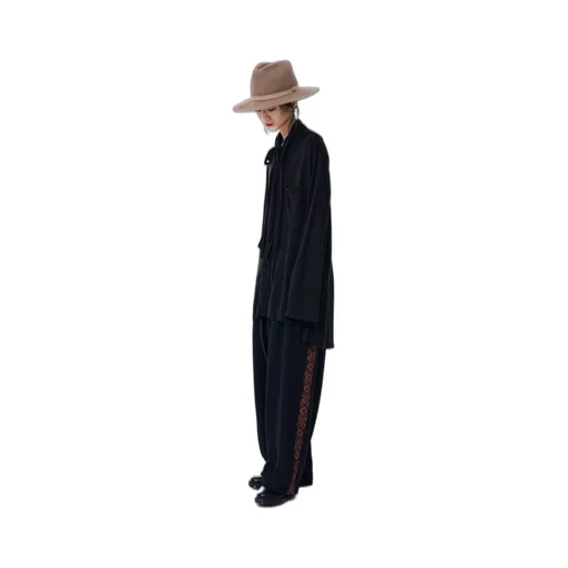 Flannel + Ecuadorian Woven Braid Side-Switching Pants