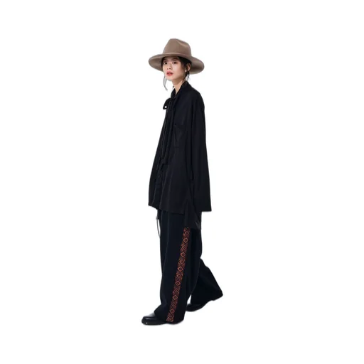 Flannel + Ecuadorian Woven Braid Side-Switching Pants
