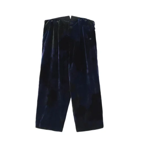 Tie-Dye Velvet Suspender Pants With Triangle Gusset