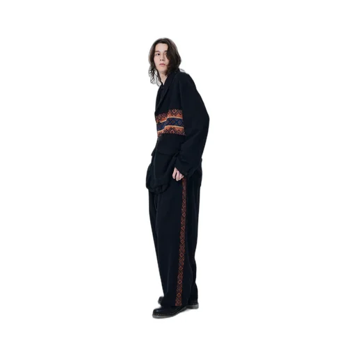 Flannel + Ecuadorian Woven Braid Side-Switching Pants