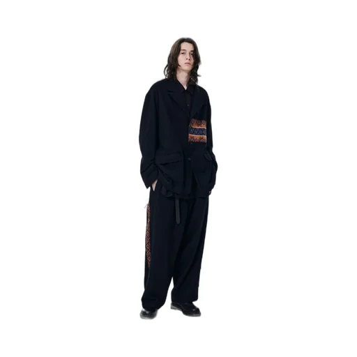Flannel + Ecuadorian Woven Braid Side-Switching Pants