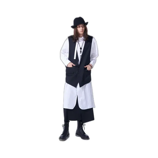 Cotton Broad Cloth Stand Collar Long Shirt With Rounded Hem