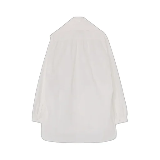 Cotton/Linen Washer Typewriter Big-Collared Shirt