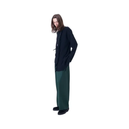 Asymmetrical Design Knit With Fringe Detail Switched To Jacquard Knitting