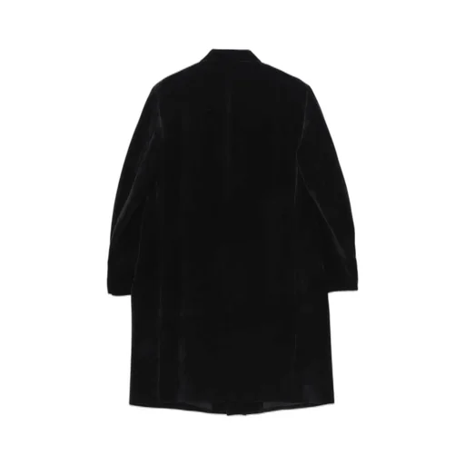 Velveteen Notched Lapel Long Jacket
