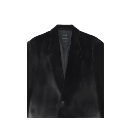 Velveteen Notched Lapel Long Jacket