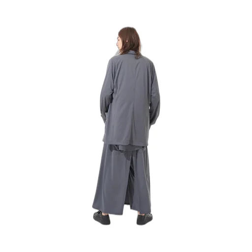 High-Gauge Polyester Smooth Jersey Layered Pants