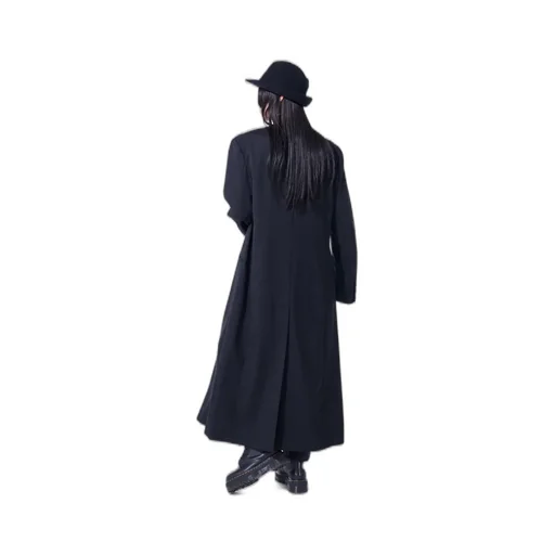 T/W Gabardine Collarless 5-Button Long Jacket