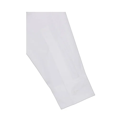Cotton Broad Cloth Stand Collar Long Shirt With Rounded Hem