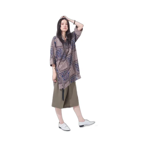 Polyester Washer Twill Button-Up Shorts