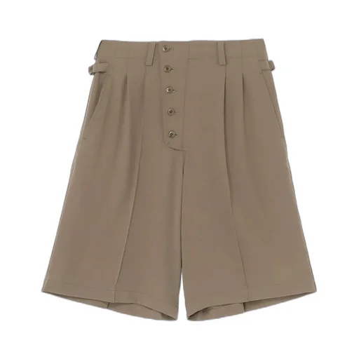 Polyester Washer Twill Button-Up Shorts