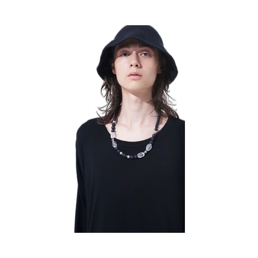 Crystal + Black Beads Necklace