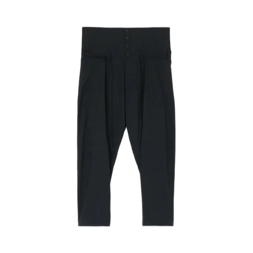 Wool/Polyester Tropical Ethnic Detail High Waist Pants