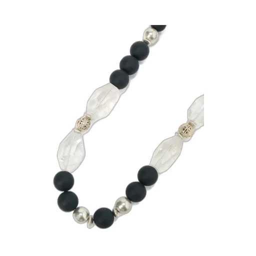 Crystal + Black Beads Necklace