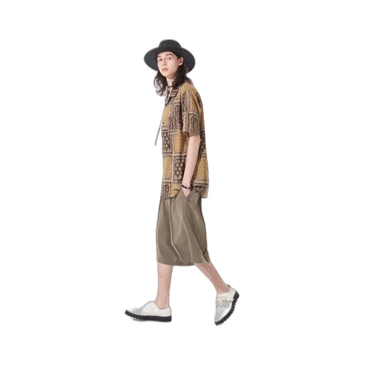 Polyester Washer Twill Button-Up Shorts