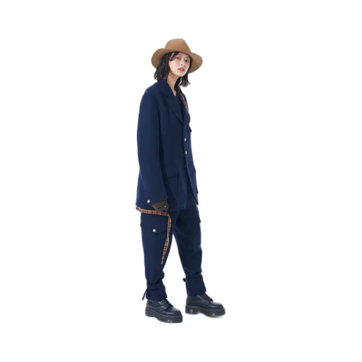 Wool Beaver Peaked Lapel 4-Button Jacket