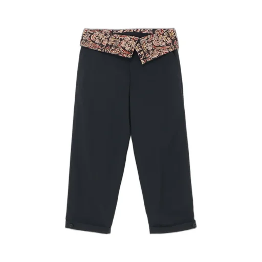 Wool/Polyester Tropical Cloth + Indian Block Paisley Print Thai-Style Pants