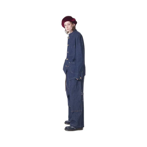 10 Oz Denim Stand Collar Coveralls Jacket
