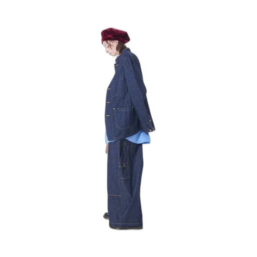 10 Oz Denim Stand Collar Coveralls Jacket