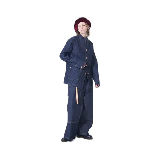10 Oz Denim Stand Collar Coveralls Jacket