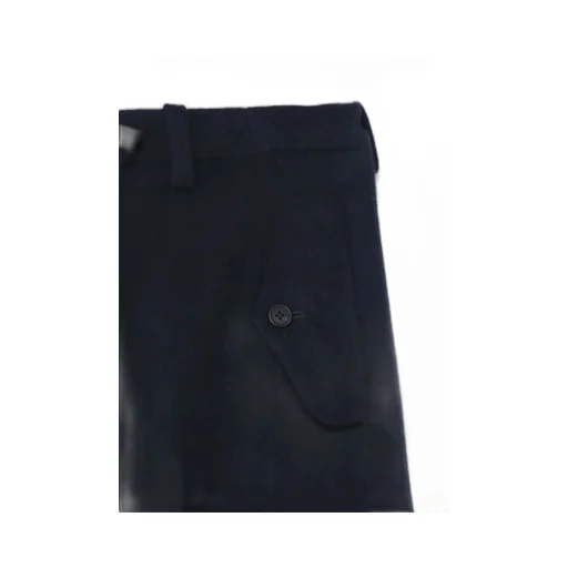 Wool Beaver Hem Belt Military Pants