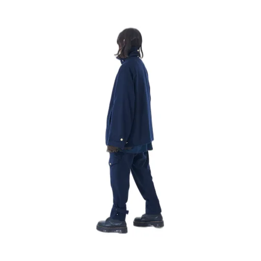 Wool Beaver Hem Belt Military Pants