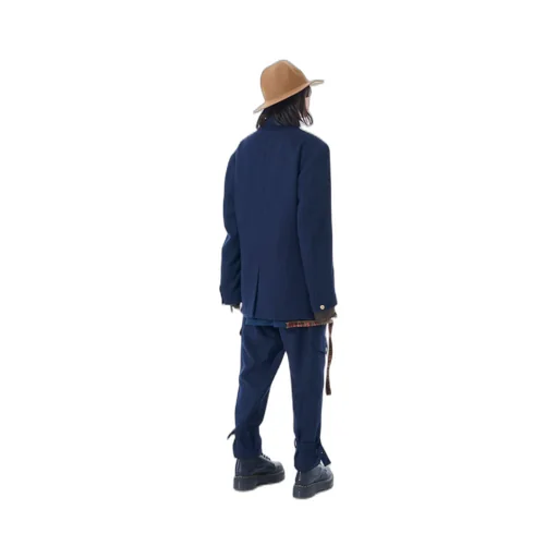 Wool Beaver Peaked Lapel 4-Button Jacket