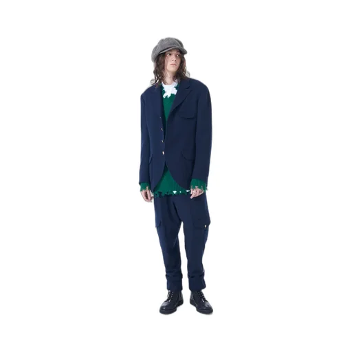 Wool Beaver Hem Belt Military Pants