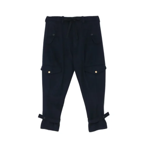 Wool Beaver Hem Belt Military Pants