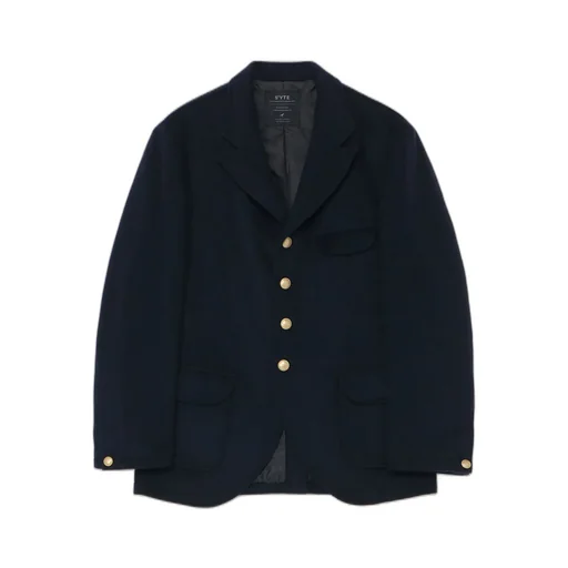 Wool Beaver Peaked Lapel 4-Button Jacket