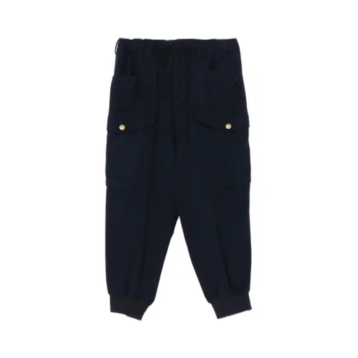 Wool Beaver Patch Pocket Ribbed Cargo Pants
