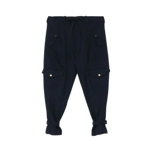 Wool Beaver Hem Belt Military Pants