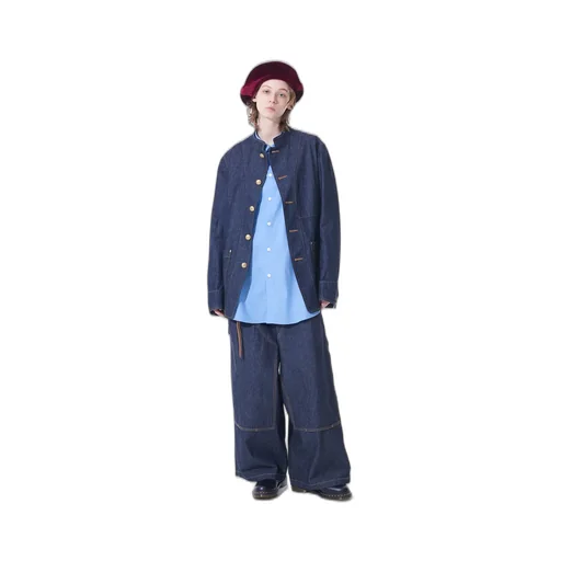 10 Oz Denim Stand Collar Coveralls Jacket