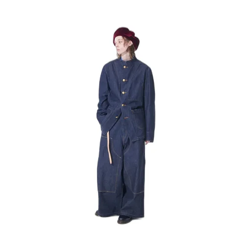 10 Oz Denim Stand Collar Coveralls Jacket