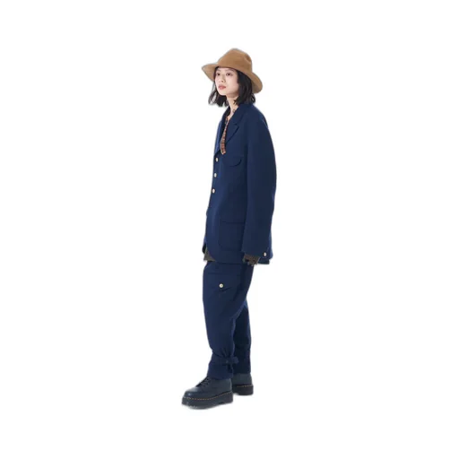 Wool Beaver Peaked Lapel 4-Button Jacket