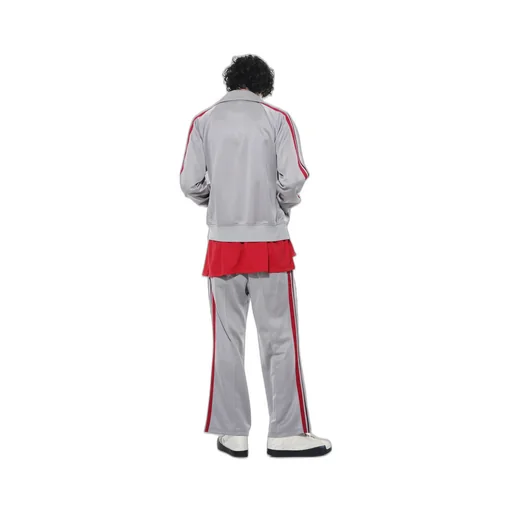 Pe/Smooth Jersey Geometric Pattern Embroidery Side Tape Line Flare Pants