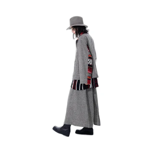 Etermine Nep Tweed + Nordic Pattern Knit Wrap Pants