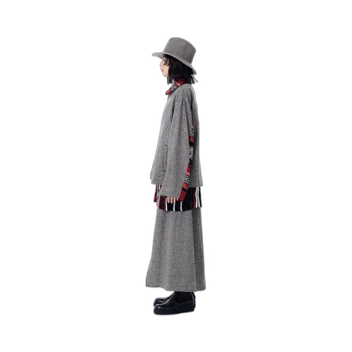 Etermine Nep Tweed + Nordic Pattern Knit Wrap Pants