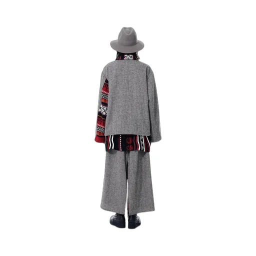 Etermine Nep Tweed + Nordic Pattern Knit Wrap Pants